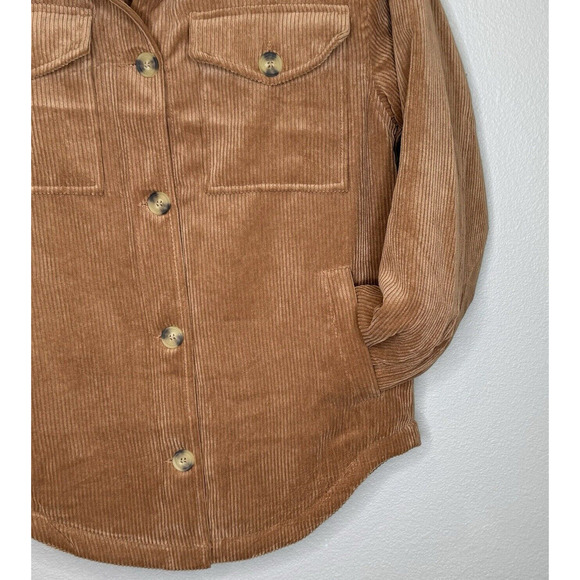 Love Tree Corduroy Jacket Womens Sz Small Sherpa Collar Pockets Button Front NWT - Picture 3 of 9